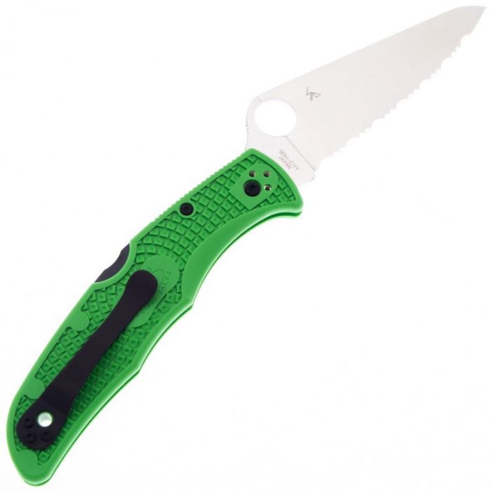 Нож складной Pacific Salt 2 Spyderco, сталь LC200N, рукоять Green FRN