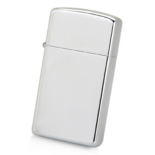 Зажигалка ZIPPO Slim®, латунь с покрытием High Polished Chrome, серебристая, глянцевая, 30х10x55 мм