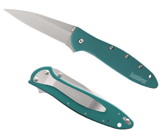 Полуавтоматический складной нож Kershaw Leek, сталь Sandvik™ 14C28N, рукоять анодированный алюминий, бирюзовый