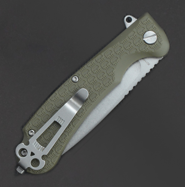 Складной нож Daggerr Wocket Olive SW Serrated, сталь 8Cr14MoV, рукоять FRN