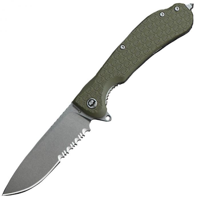 Складной нож Daggerr Wocket Olive SW Serrated, сталь 8Cr14MoV, рукоять FRN