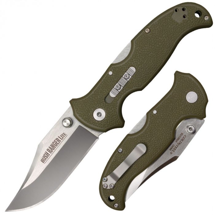 Складной нож Bush Ranger Lite - Cold Steel 21A, клинок из стали 8Cr13MoV, рукоять GFN (пластик) зеленая