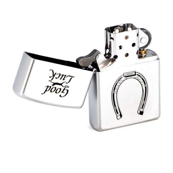 Зажигалка ZIPPO Horse Shoe Satin Chrome, латунь с никеле-хром. покрыт., серебр., матовая, 36х56х12мм