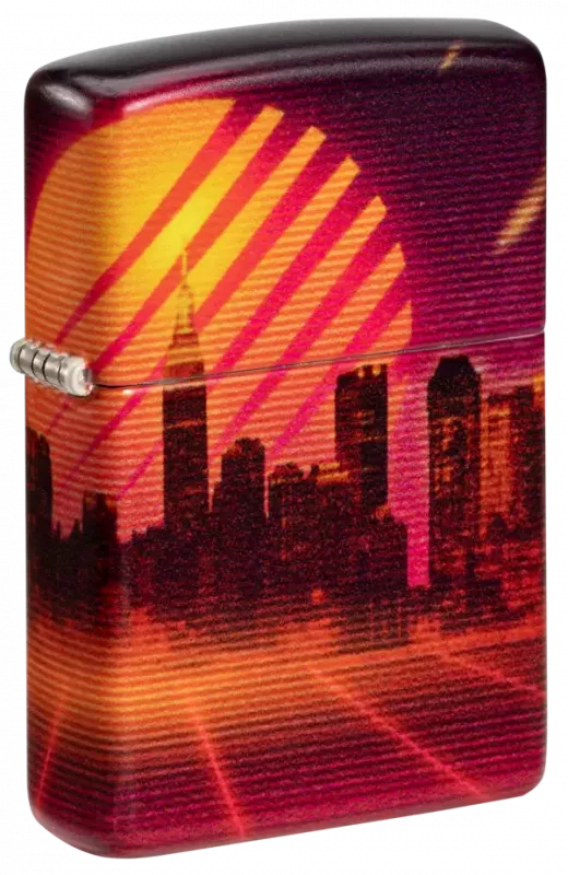 Зажигалка ZIPPO Cyber City с покрытием 540 Matte, латунь/сталь, оранжевая