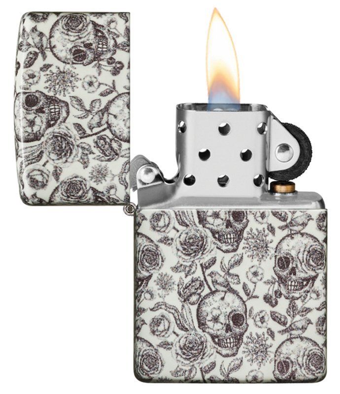 Зажигалка Skeleton Glow in the Dark Green ZIPPO