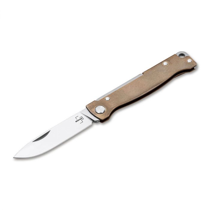 Складной нож Boker Atlas Brass, сталь 12С27, рукоять латунь