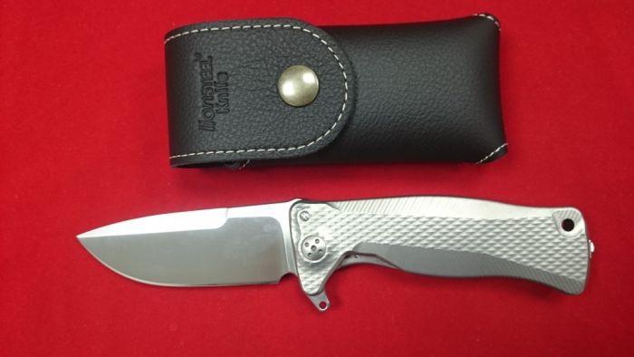 Нож складной LionSteel SR11 G (GREY), сталь Uddeholm Sleipner® Satin, рукоять титан по технологии Solid®, серый