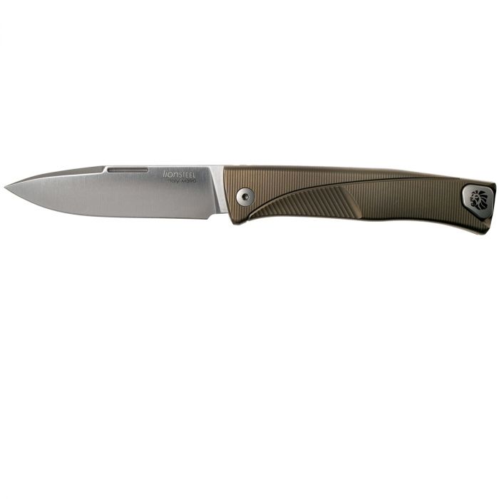 Складной нож LionSteel Thrill, сталь M390, рукоять Bronze titanium