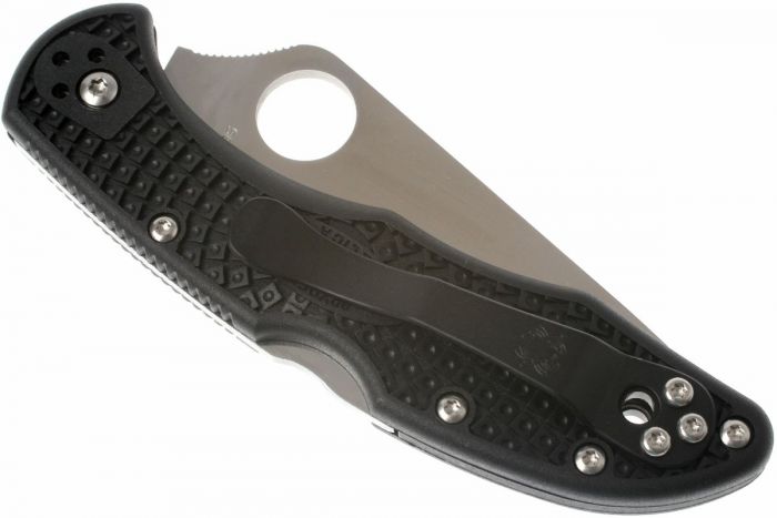 Складной нож Delica 4 - Spyderco 11PSBK, сталь VG-10 Satin Combo, рукоять термопластик FRN чёрный