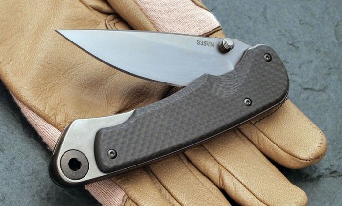 Нож складной Spartan Blades Akribis Meteorite Grey, сталь CPM-S35VN, рукоять титан/карбон