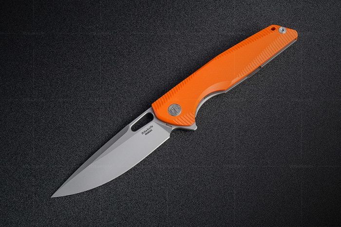 Складной нож Rikeknife RK802G Orange, сталь 154CM, титан/G10