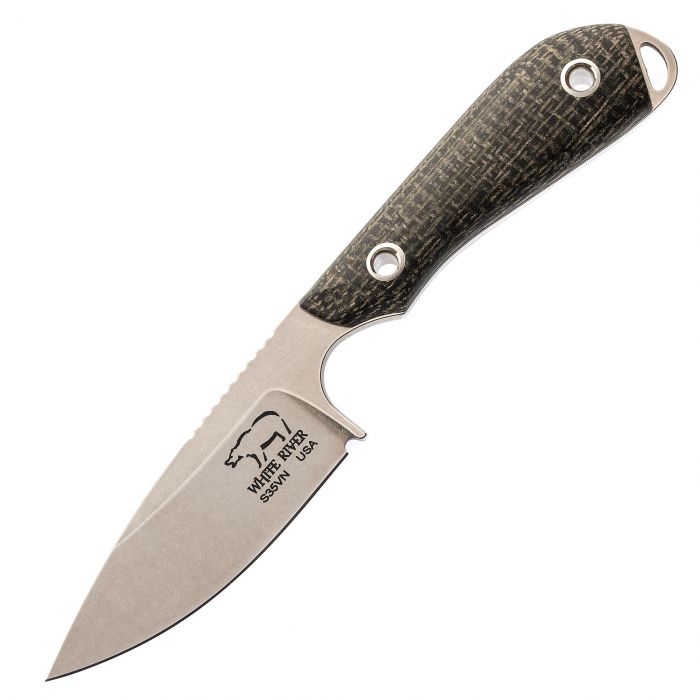 Нож White River M1 Caper StoneWash, сталь CPM S35VN, рукоять черная микарта