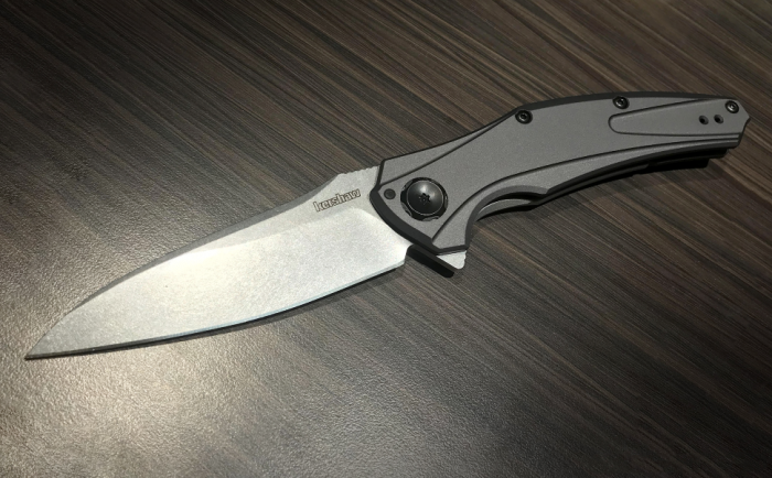 Нож складной Bareknuckle - Kershaw 7777, сталь Sandvik 14C28N, рукоять серый анодированный алюминий