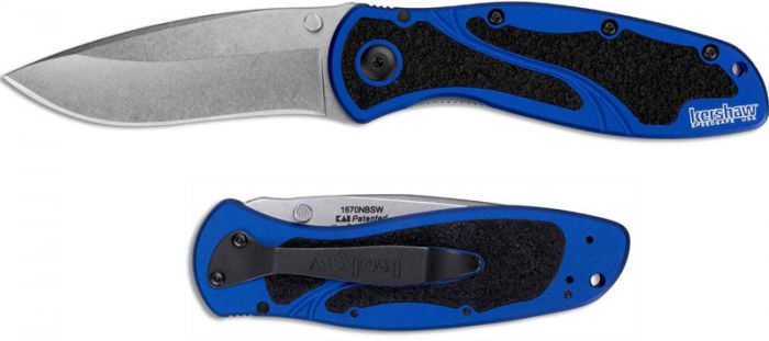 Складной полуавтоматический нож Kershaw Blur K1670NBSW, сталь Sandvik 14C28N, рукоять алюминий/резина