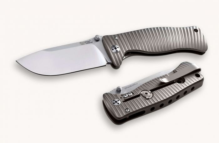 Нож складной LionSteel SR1 G, сталь Sleipner, рукоять титан