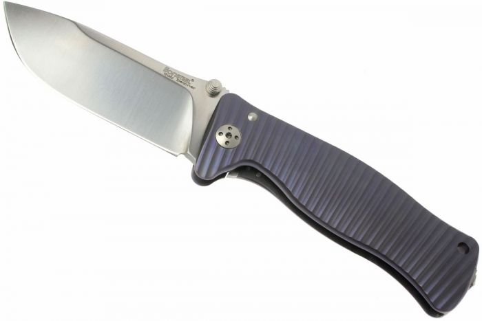 Нож складной LionSteel SR1 V (VIOLET), сталь Sleipner Satin Finish, рукоять титан по технологии SOLID®, фиолетовый