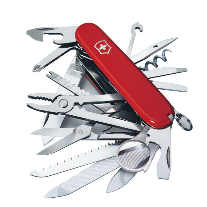 Нож перочинный Victorinox SwissChamp, сталь X55CrMo14, рукоять Cellidor®, красный