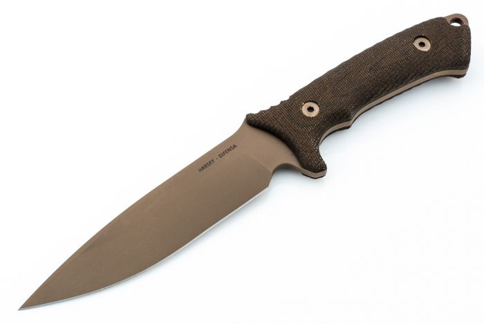 Нож с фиксированным клинком Spartan Blades Harsey Difensa, сталь CPM-S35VN Flat Dark Earth, рукоять зеленая микарта, чехол песочный